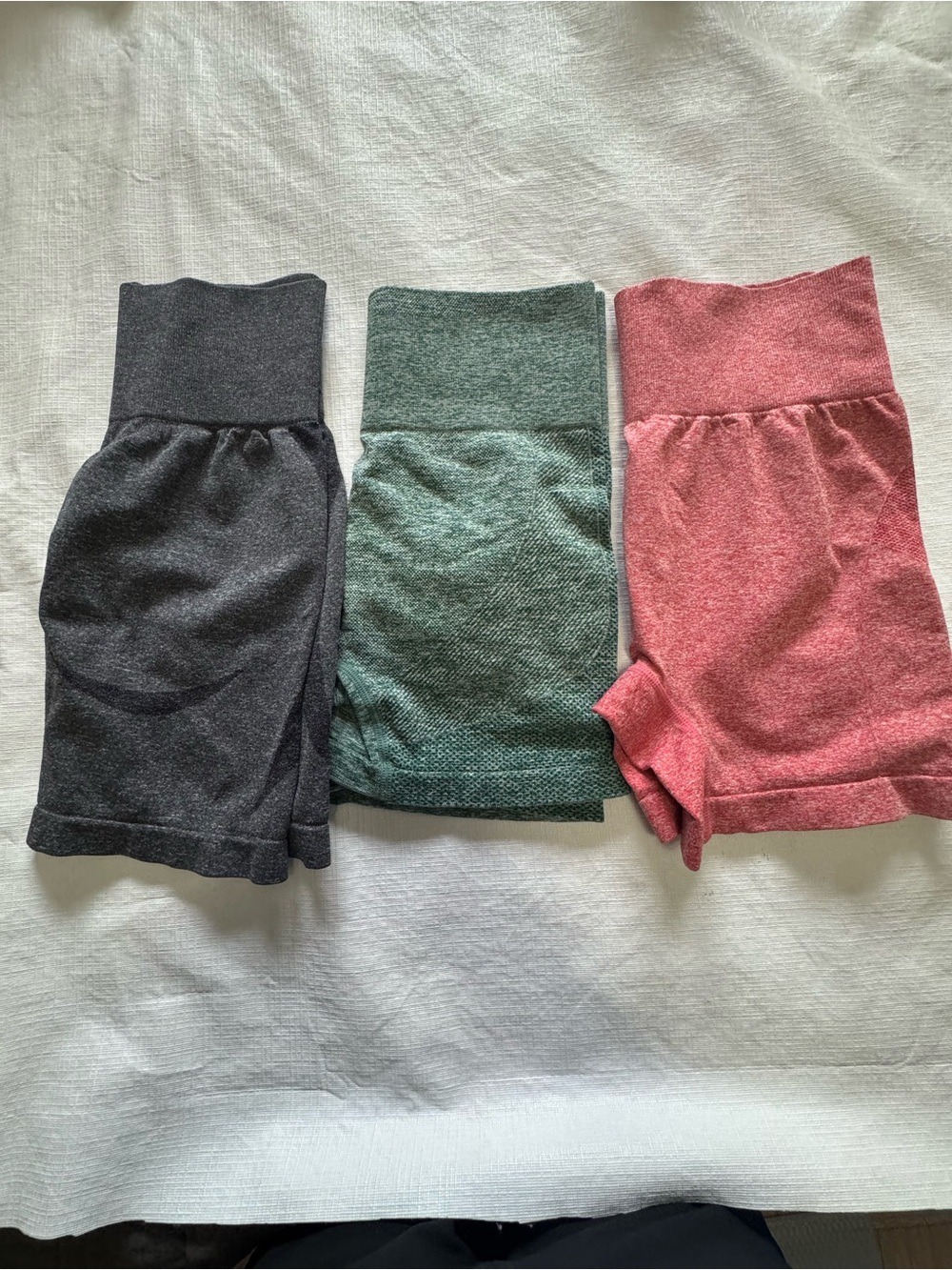Women's High-Waist Athletic Shorts Trio - Gym Bike Short S-M